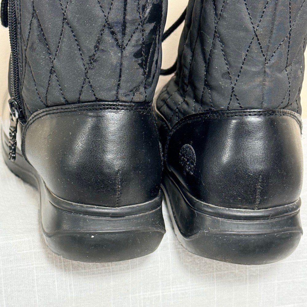Totes Catskill women's Black Quilted Faux‎ Fur Lined Winter Snow Boots Size 7 - Picture 3 of 15